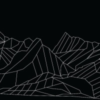 Geometrische Berg-Tapete in Weiß mit Panoramablick