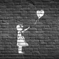Banksy Panoramatapete - Das Mädchen mit dem Luftballon