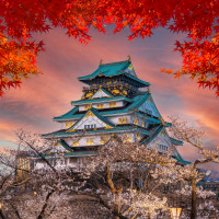 Japanischer Tempel-Panorama-Hintergrundbild