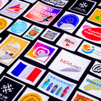 Halbschnitt-Aufkleber