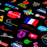 Individuell geformte Aufkleber