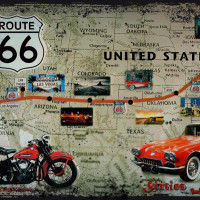 Vintage USA Route 66 Auto Panoramatapete