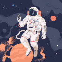 Panoramatapete Astronautenräume