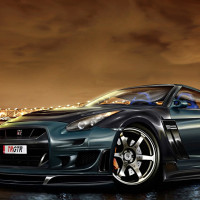 Nissan GTR Panorama-Hintergrundbild
