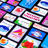 Rechteckige Aufkleber mit abgerundeten Ecken