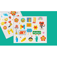 Bogen mit personalisierten Aufklebern