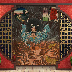 Utagawa Kuniyoshi Panoramatapete