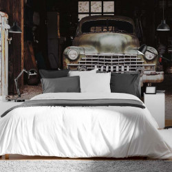 Oldtimer-Garage-Panorama-Tapete