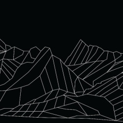 Geometrische Berg-Tapete in Weiß mit Panoramablick