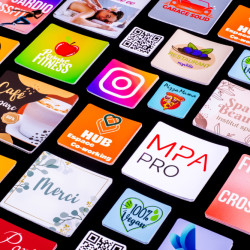 Quadratische Aufkleber mit abgerundeten Ecken