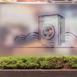 Wäscherei-Logo 2 Sichtschutz-Fensterfolie