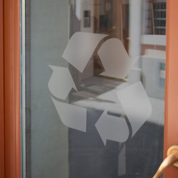 Aufkleber Recycling-Logo matt