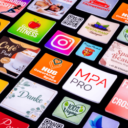 Quadratische Aufkleber mit abgerundeten Ecken