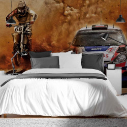 Motocross- und Rallye-Panorama-Hintergrundbild