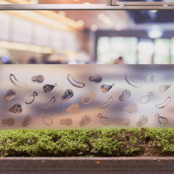 Metzgerei Muster Sichtschutz-Fensterfolie