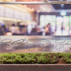 Bäckereimuster Sichtschutz-Fensterfolie