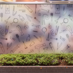 Schönheitssalon Friseur Schnittmuster Sichtschutzfolie