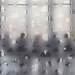 Japanische Fensterfolie mit Wolkenmotiv