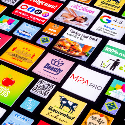 Quadratische Aufkleber