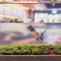 Metzgerei-Logo Sichtschutz-Fensterfolie