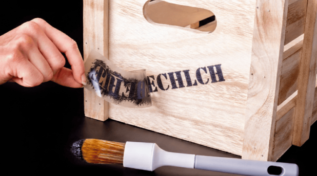 Klebeschrift als Schablone