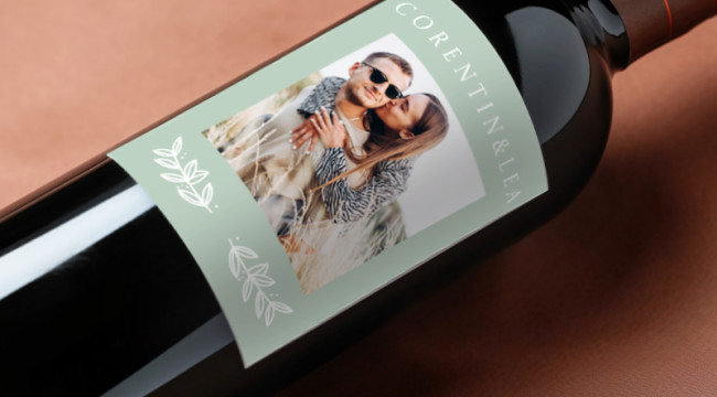 Flaschenetikett für Hochzeit