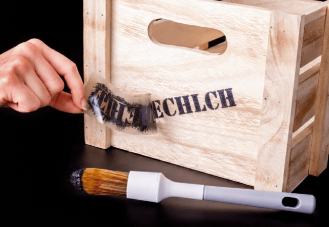 Klebeschrift als Schablone