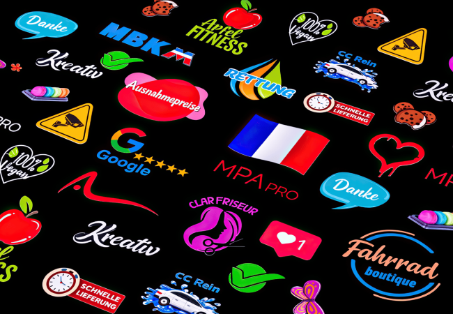 Individuell geformte Aufkleber