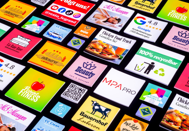 Quadratische Aufkleber