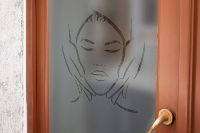 Massage-Logo, Sichtschutzfolie, Fensterfolie