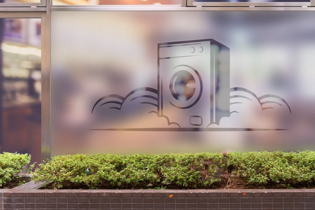 Wäscherei-Logo 2 Sichtschutz-Fensterfolie