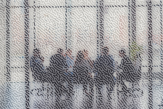 Labyrinthmuster Sichtschutz-Fensterfolie
