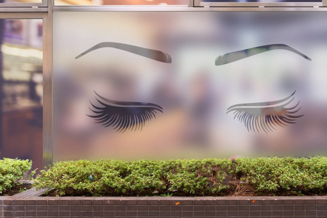 Wimpernschönheit Sichtschutz-Fensterfolie