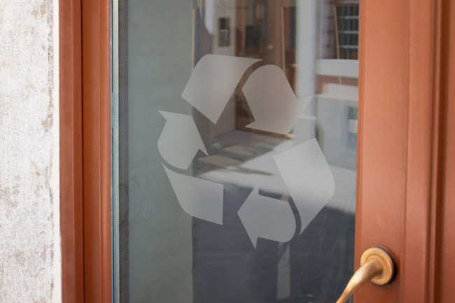 Aufkleber Recycling-Logo matt