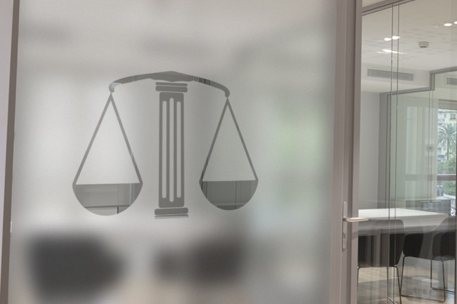 Anwalt, Gerechtigkeit, Logo, Datenschutz, Fensterfolie