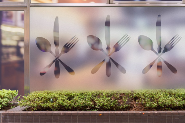 Besteck für Restaurants 2 Sichtschutz-Fensterfolie