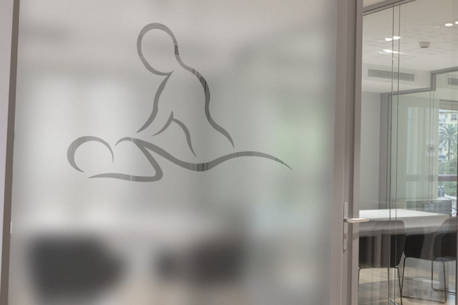 Massage Logo 2 Sichtschutz-Fensterfolie